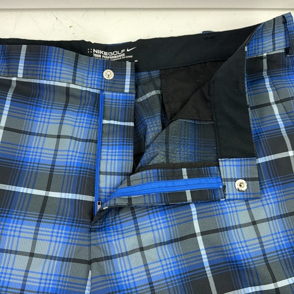 Nike Golf Tour Performance Dri-Fit Men's Blue Plaid Shorts - Picture 4 of 11